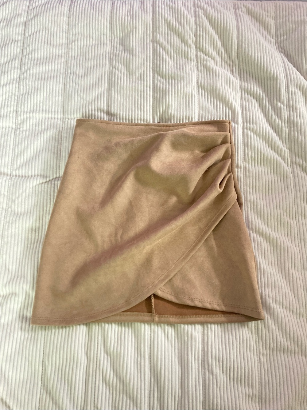 Windsor Camel/Tan Suede-Look Mini Skirt